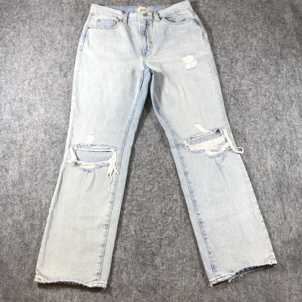 BDG Jeans Womens 31 Blue Mid Rise Bootcut Distressed 100% Cotton Denim